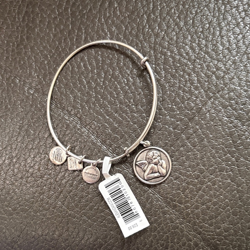 Alex and ani silver cherub bracelet